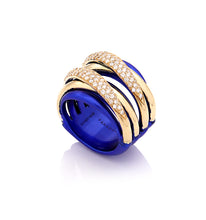 Load image into Gallery viewer, &quot;LIZZY&quot; - 18KT GOLD - WHITE DIAMONDS - COBALT BLUE