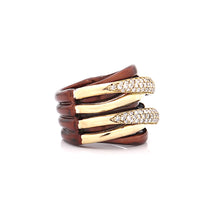 Load image into Gallery viewer, &quot;LIZZY&quot; - 18KT GOLD - WHITE DIAMONDS - BROWN
