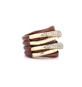 "LIZZY" - 18KT GOLD - WHITE DIAMONDS - BROWN