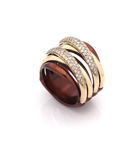 "LIZZY" - 18KT GOLD - WHITE DIAMONDS - BROWN