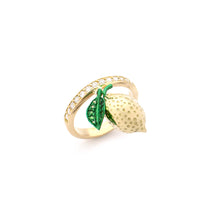 Load image into Gallery viewer, &quot;LOVE LEMONS&quot; - 18KT GOLD - WHITE DIAMONDS - RING