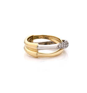 "MARGAUX" - 18KT YELLOW AND WHITE GOLD - WHITE DIAMONDS