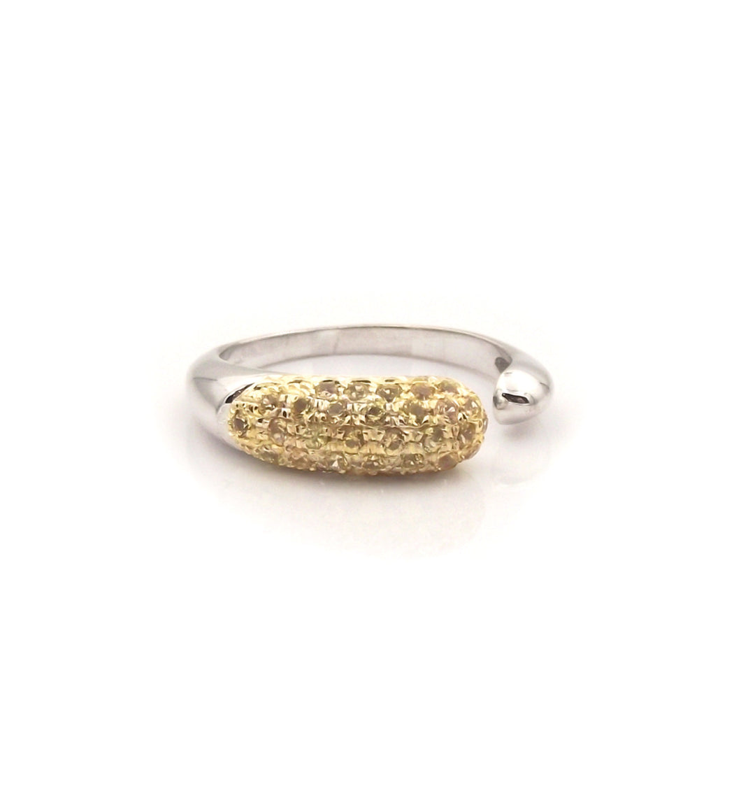 GOCCE COLLECTION YELLOW SAPPHIRES RING - 18KT WHITE GOLD - SMALL